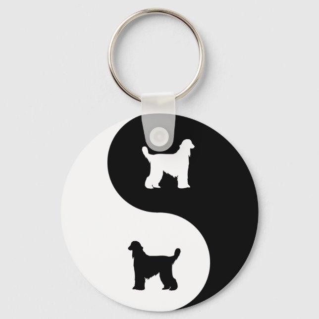 Afghan Hound Yin Yang Nyckelring (Framsida)