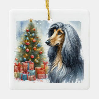 Afghan Houond Orament Julgransprydnad Keramik