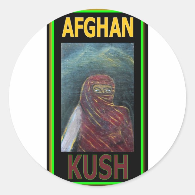 AFGHAN KUSH RUNT KLISTERMÄRKE (Framsida)