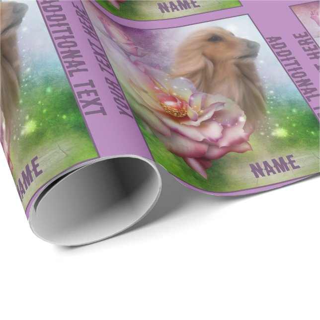 Afghan Ro Fantasy Hund Art Personlig Presentpapper (Rullad Hörn)