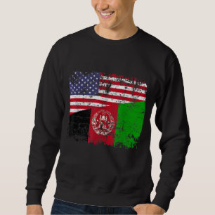 AFGHAN ROOTS Halamerikanska Flagga USA AFGHANISTAN Lång Ärmad Tröja