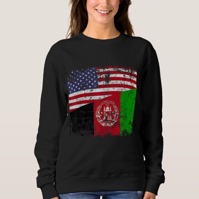 AFGHAN ROOTS Halamerikanska Flagga USA AFGHANISTAN T Shirt (Framsida)