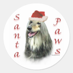 Afghan Santa Tassar Sticker Runt Klistermärke