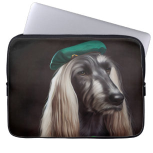afghanhund hund i St. Patrick's Day dräkt Laptop Fodral