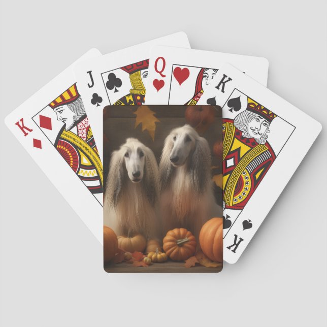 afghanhund Valp Autumn Delight Pumpkin Casinokort (Baksidan)