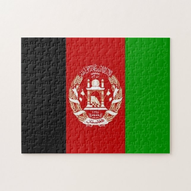 Afghanistan - afghanska flagga - pussel (Horisontell)