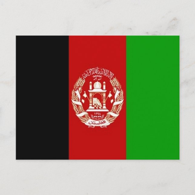Afghanistan - afghanska flagga - vykort (Framsida)