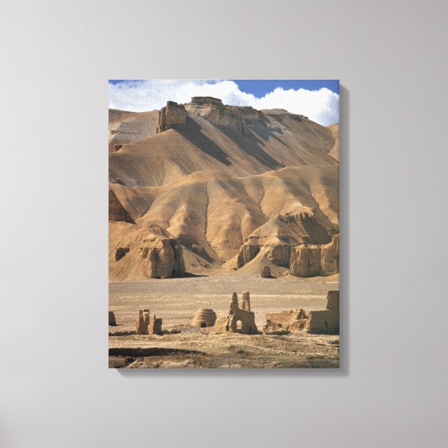 Afghanistan, Bamian Valley. Forntida jord- Canvastryck (Framsida)