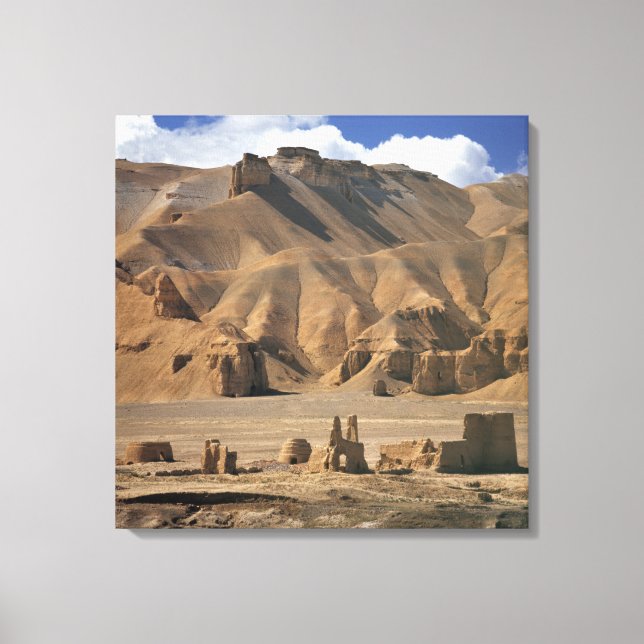Afghanistan, Bamian Valley. Forntida jord- Canvastryck (Framsida)