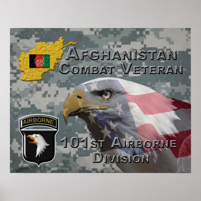 "Afghanistan Combat Veteran" - 101st Airborne! Poster (Framsidan)