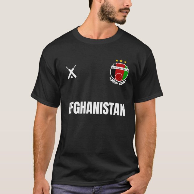 AFGHANISTAN Cricket Fan Badge T Shirt (Framsida)