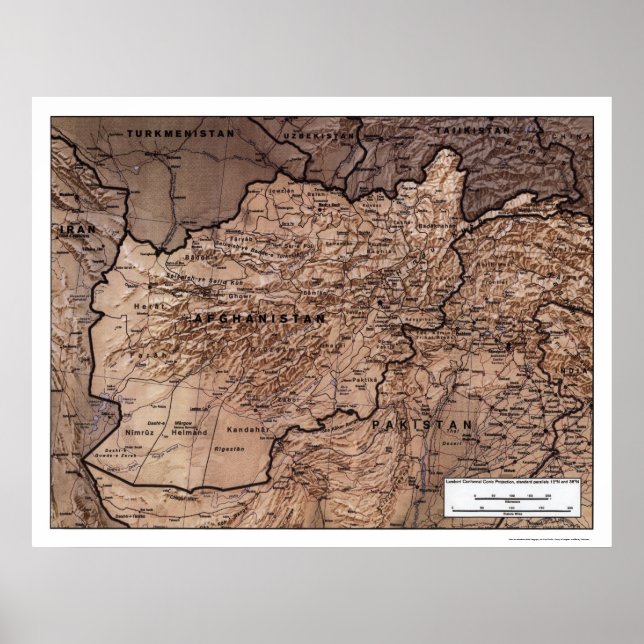 Afghanistan Detailed Map 1999 Poster (Framsidan)