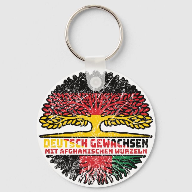 Afghanistan Deutsch Deutschland Baum Nyckelring (Framsida)