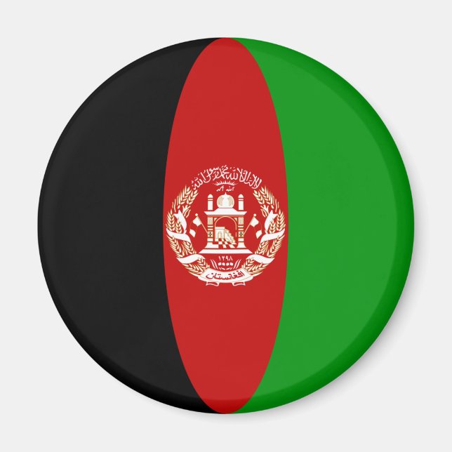 Afghanistan Fisheye Flagga Magnet (Framsidan)