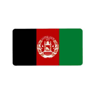 Afghanistan flagga adressetikett