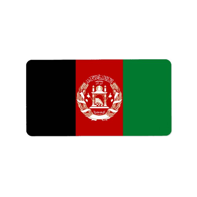 Afghanistan flagga adressetikett (Framsidan)