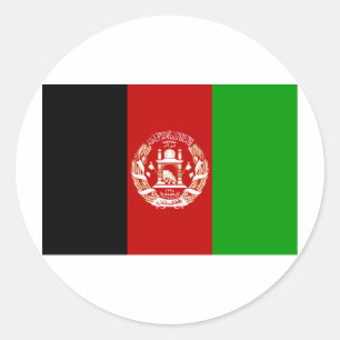 Afghanistan Flagga AF Runt Klistermärke