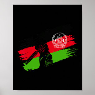 Afghanistan Flagga Afghanistan Cricket Fan Spelare Poster