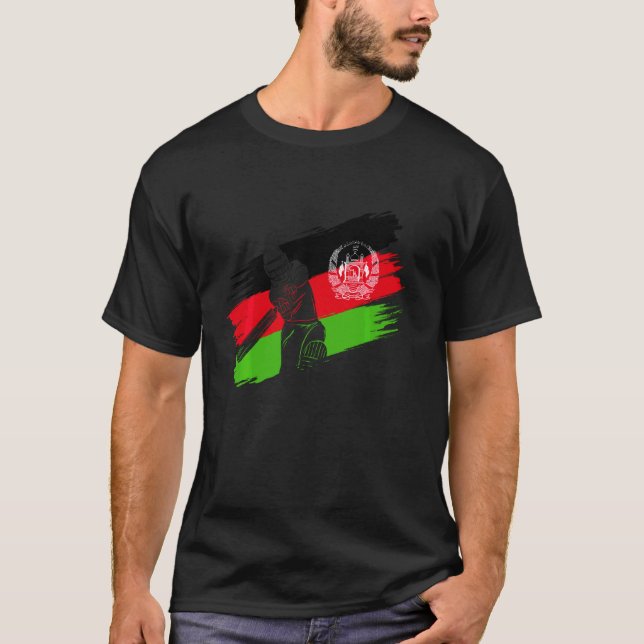Afghanistan Flagga Afghanistan Cricket Fläkt Playe T Shirt (Framsida)