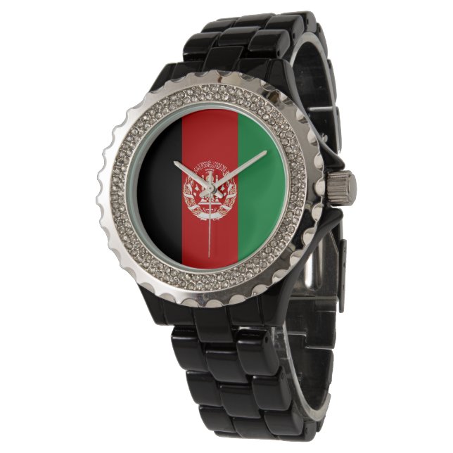 Afghanistan flagga armbandsur (Vinklad)