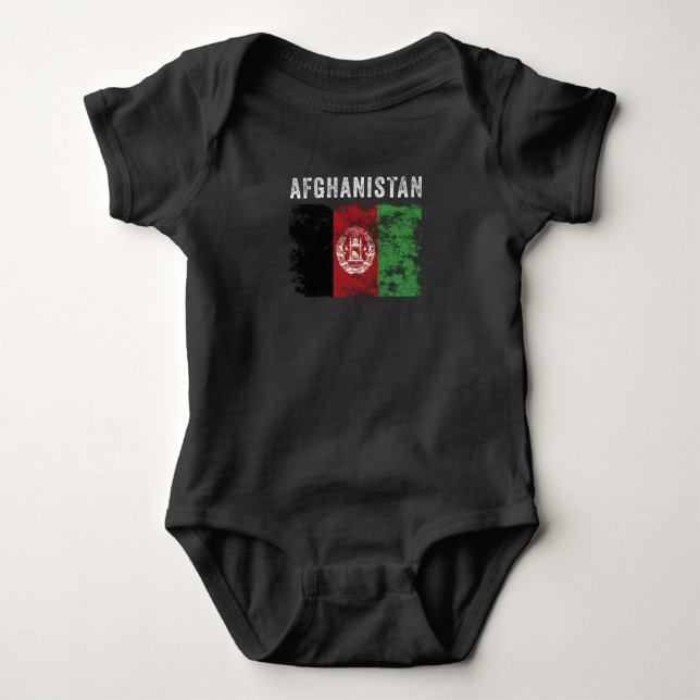 Afghanistan Flagga Disted Afghan Flagga T Shirt (Framsida)