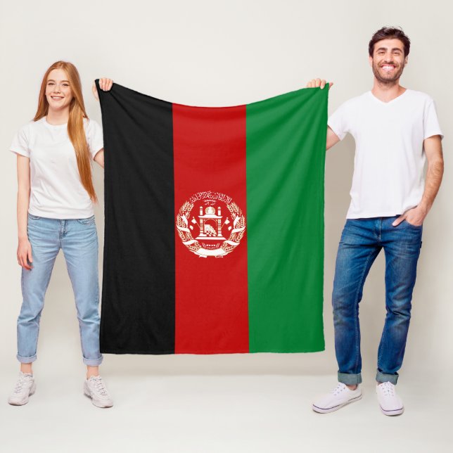 Afghanistan flagga fleecefilt (På plats)