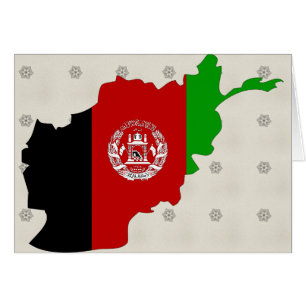 Afghanistan Flagga fullt storlekare Hälsningskort