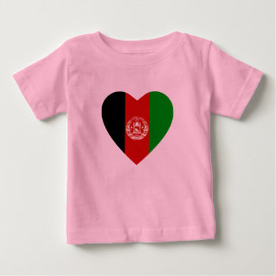 Afghanistan Flagga Heart T-Shirt