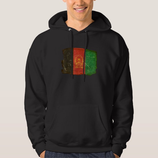 Afghanistan Flagga Hoodie (Framsida)