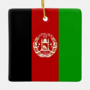 Afghanistan Flagga Julgransprydnad Keramik