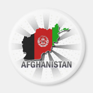 Afghanistan Flagga Karta 2.0 Magnet