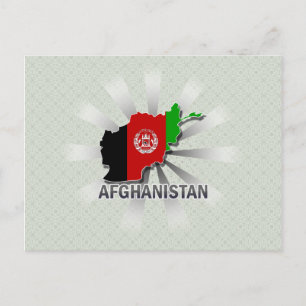 Afghanistan Flagga Karta 2.0 Vykort