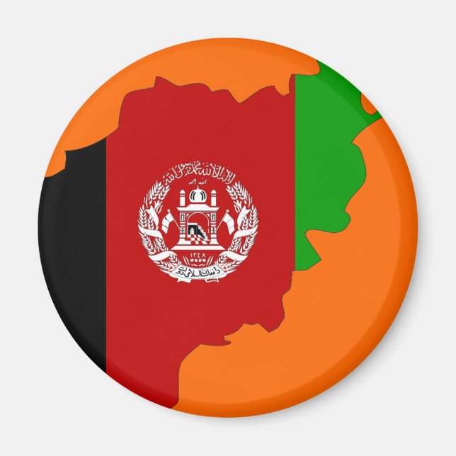 Afghanistan flagga karta magnet (Framsidan)
