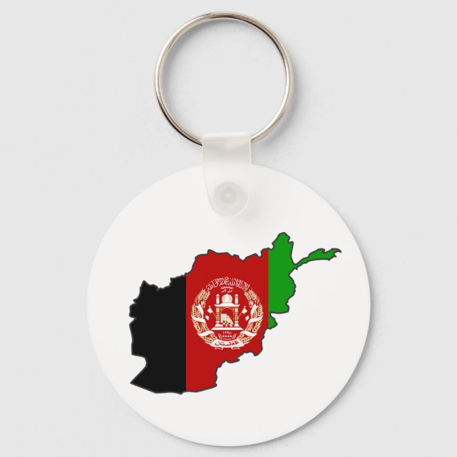 Afghanistan Flagga Karta Nyckelring (Framsida)