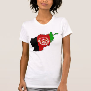 Afghanistan Flagga Karta Tee