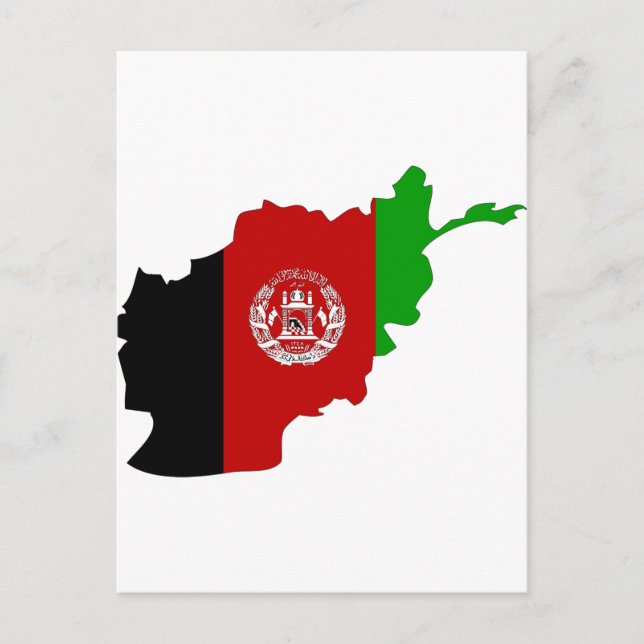 Afghanistan flagga karta vykort (Framsida)