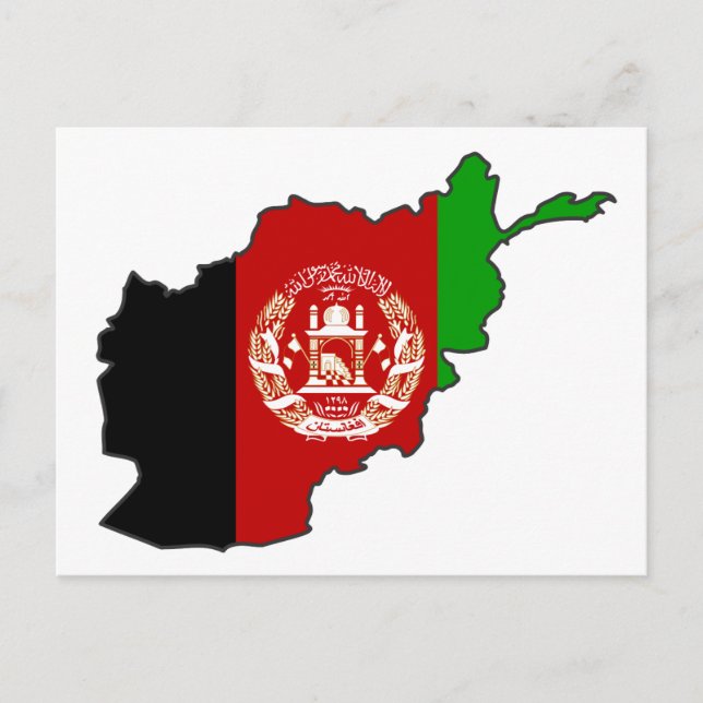 Afghanistan Flagga Karta Vykort (Framsida)