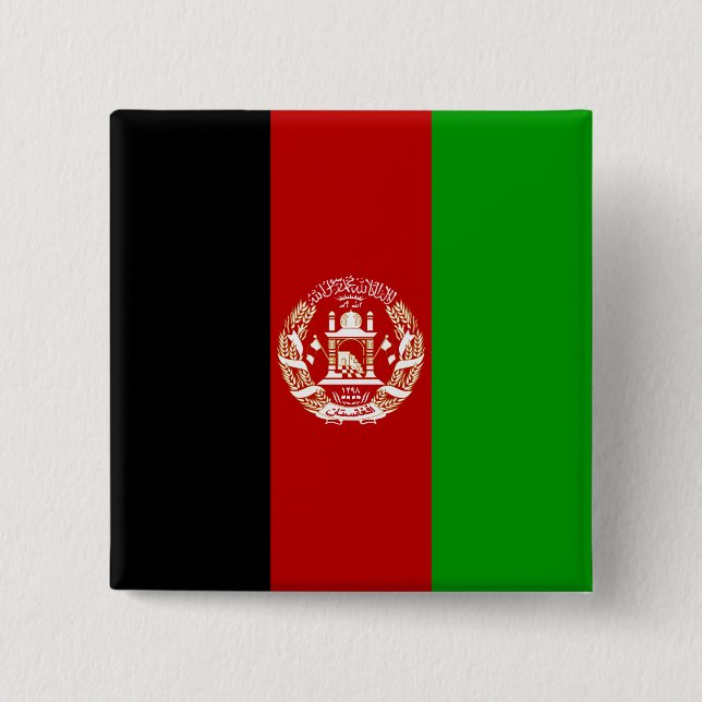 Afghanistan Flagga Knapp (Framsida)
