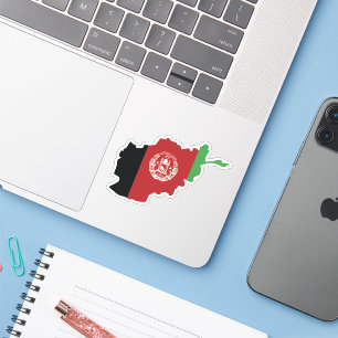 Afghanistan Flagga, Land Karta-fästare Klistermärken