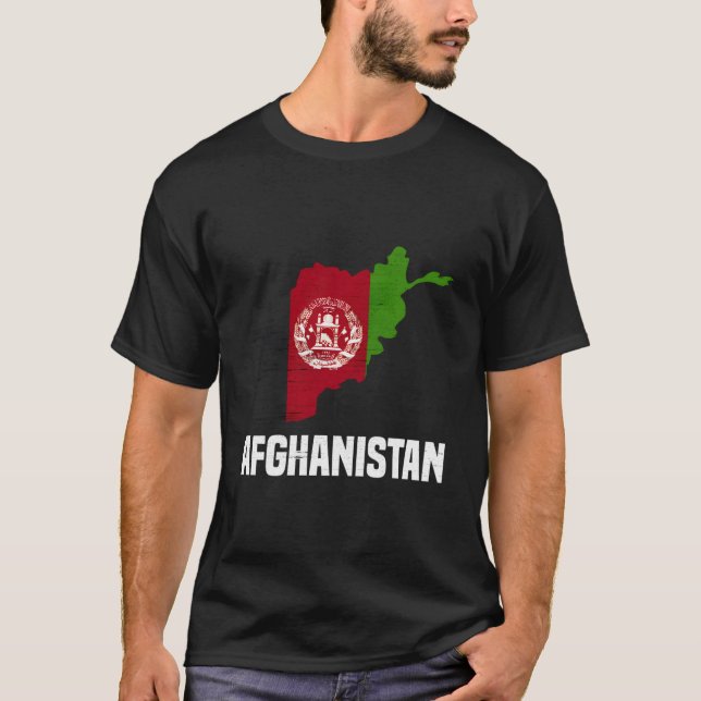 Afghanistan Flagga Land T Shirt (Framsida)