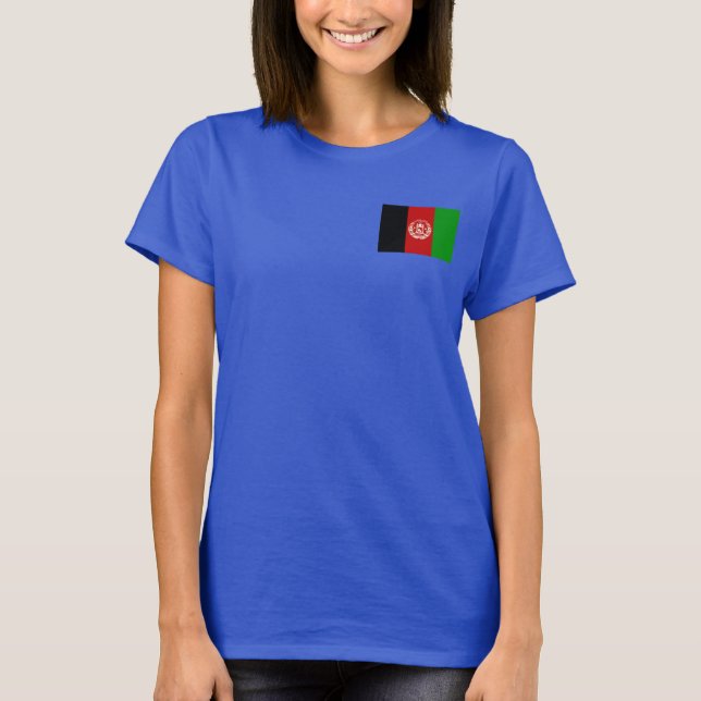 Afghanistan Flagga och Karta dk T-Shirt (Framsida)
