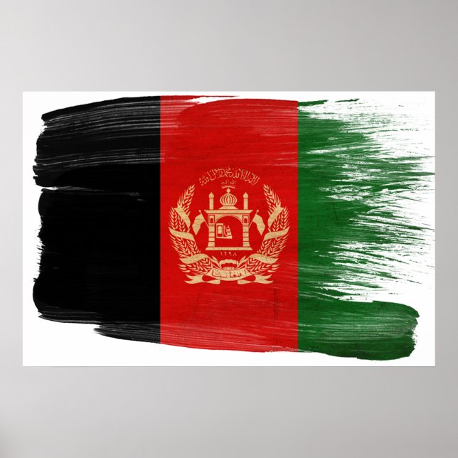 Afghanistan-Flagga Poster (Framsidan)