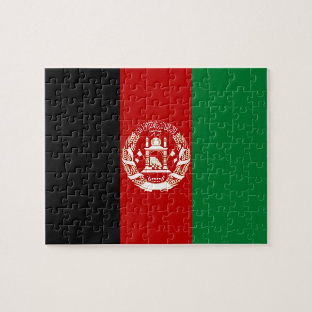 Afghanistan flagga pussel (Horisontell)