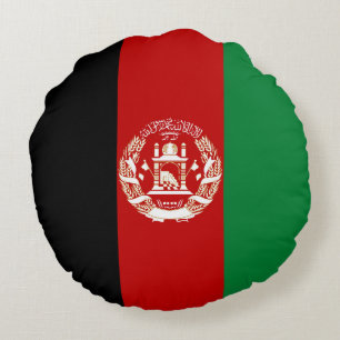 Afghanistan flagga rund kudde