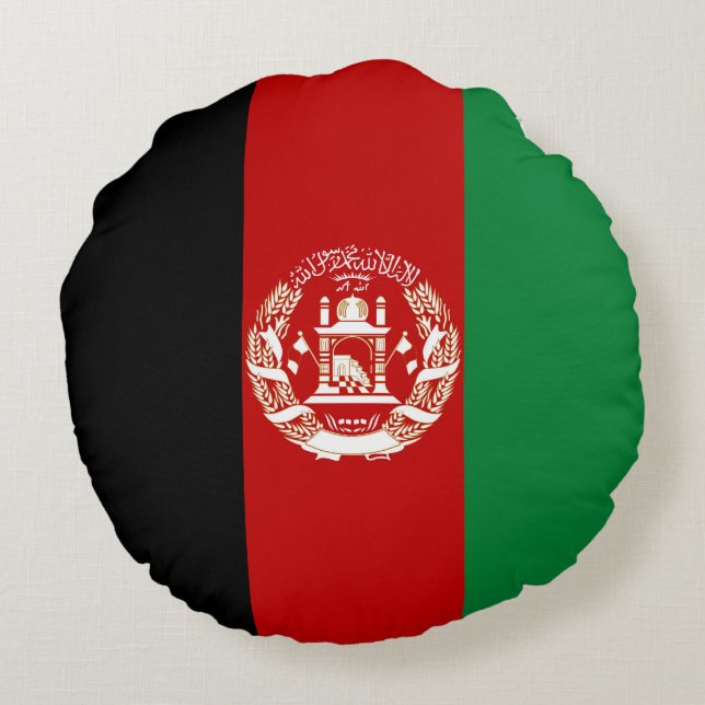 Afghanistan flagga rund kudde (Baksidan)