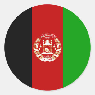 Afghanistan Flagga Runt Klistermärke