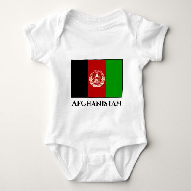 Afghanistan Flagga T Shirt (Framsida)