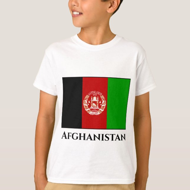Afghanistan Flagga T Shirt (Framsida)