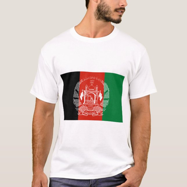Afghanistan Flagga T Shirt (Framsida)