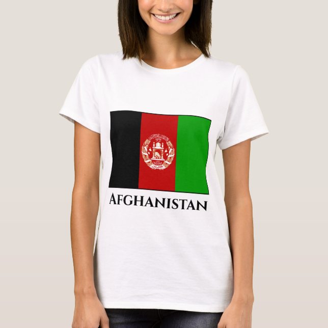 Afghanistan Flagga T Shirt (Framsida)